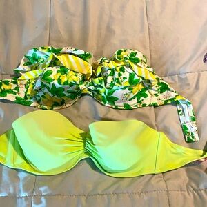 Lots of 2 Victoria’s Secret Bandeau bikini tops sz 34D